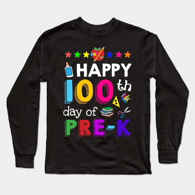 Happy 100 Days Of Pre-K Awesome T shirt For Kids Long Sleeve T-Shirt by TeeLovely